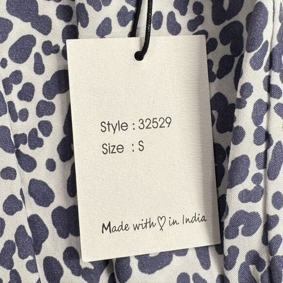 Japna Jumpsuit‎ Womens S Blue Leopard Wide Leg Tent Spaghetti Strap V Neck NEW - Picture 6 of 8